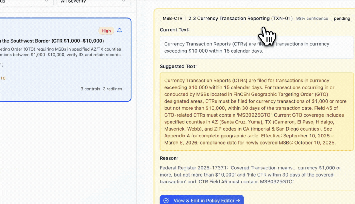 Apply to Control Mapping